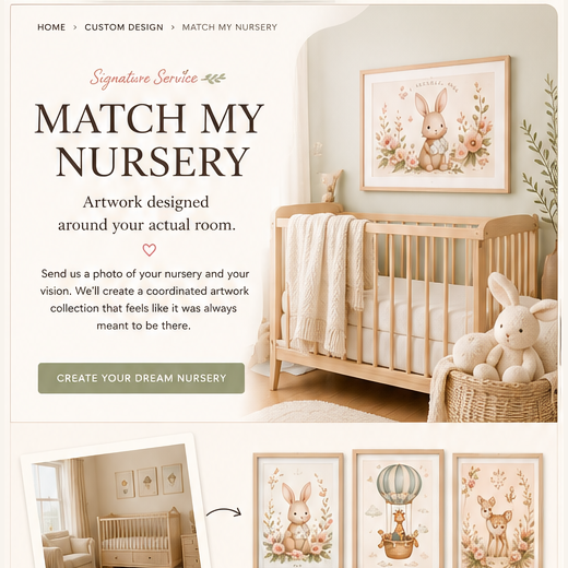 Match My Nursery custom nursery art service hero
