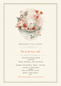 Birthday Tea Party editable invitation