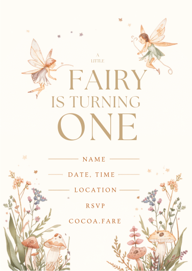 Fairy Woodland editable birthday invitation