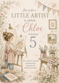 Little Artist watercolor birthday invitation