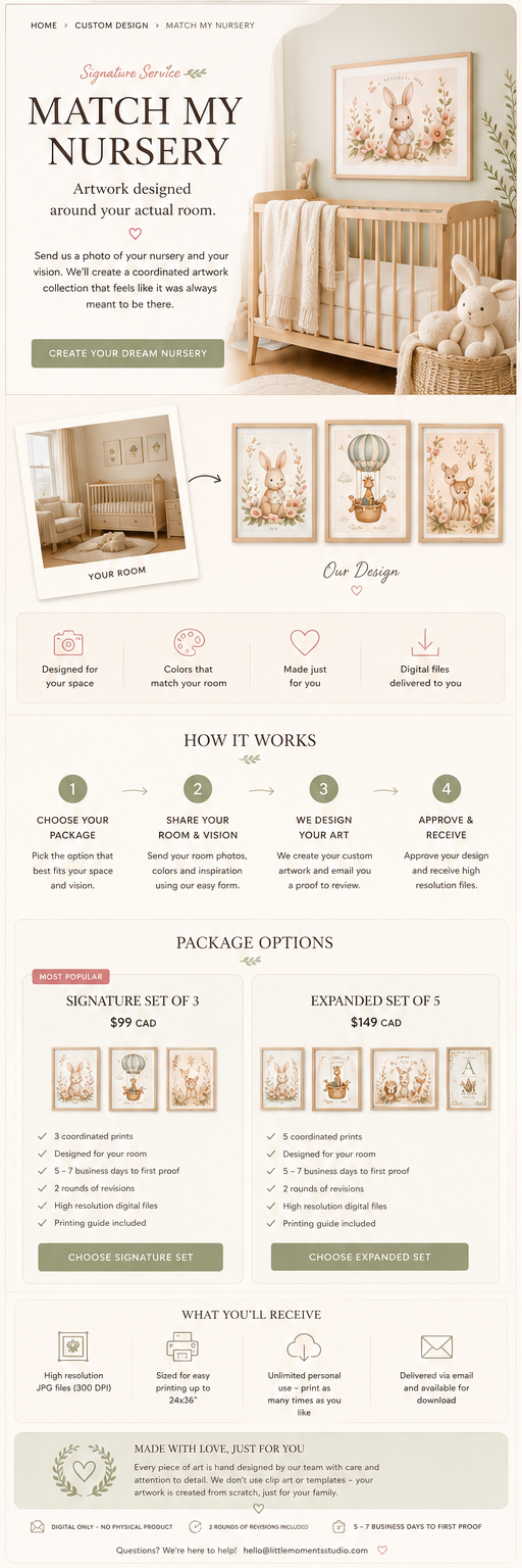 Match My Nursery package and process guide