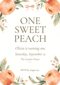One Sweet Peach editable birthday invitation